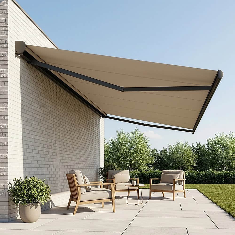 Modern Heavy-Duty Retractable Awning - Full Cassette Motorised