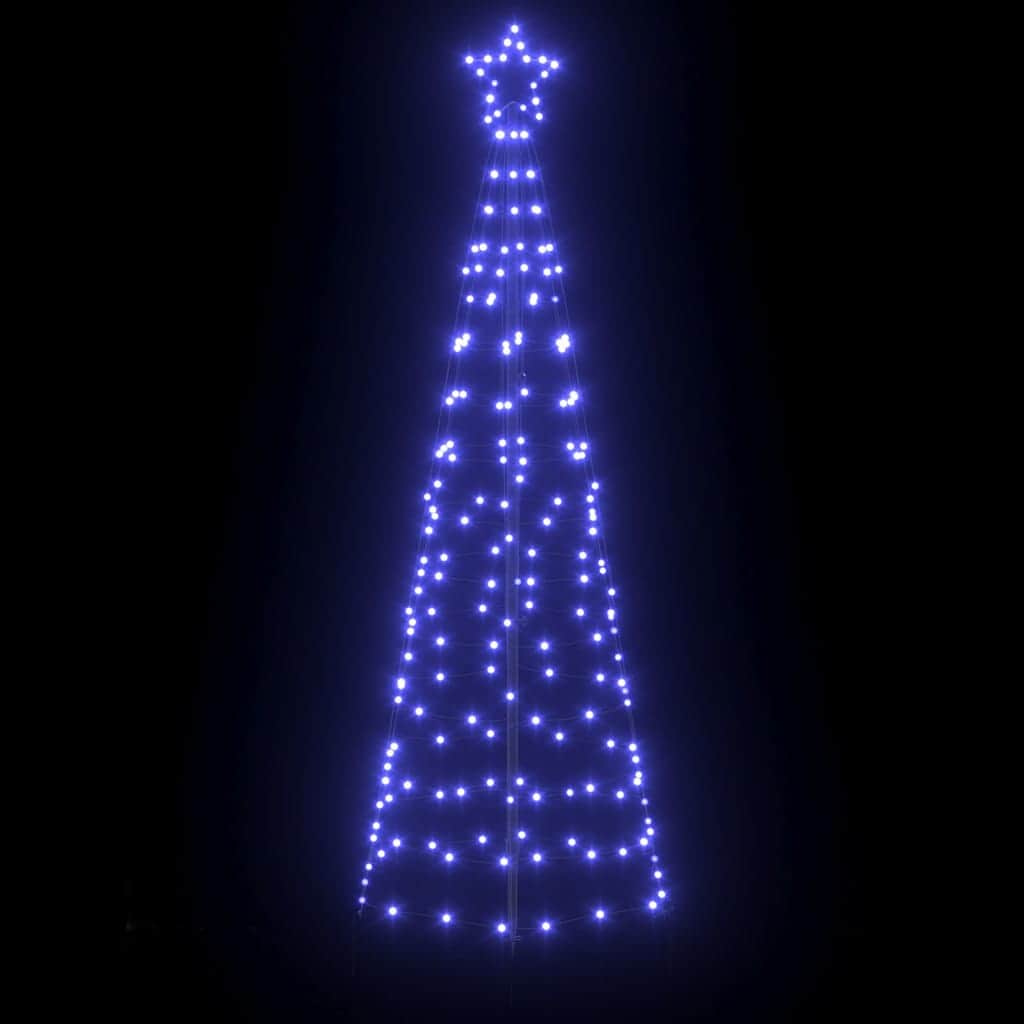 Modern LED Christmas Tree with Ground Spikes Blue 250cm Iron - Premium