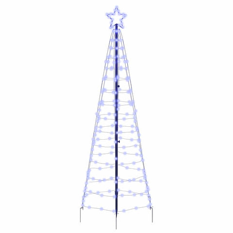 Modern LED Christmas Tree with Ground Spikes Blue 250cm Iron - Premium