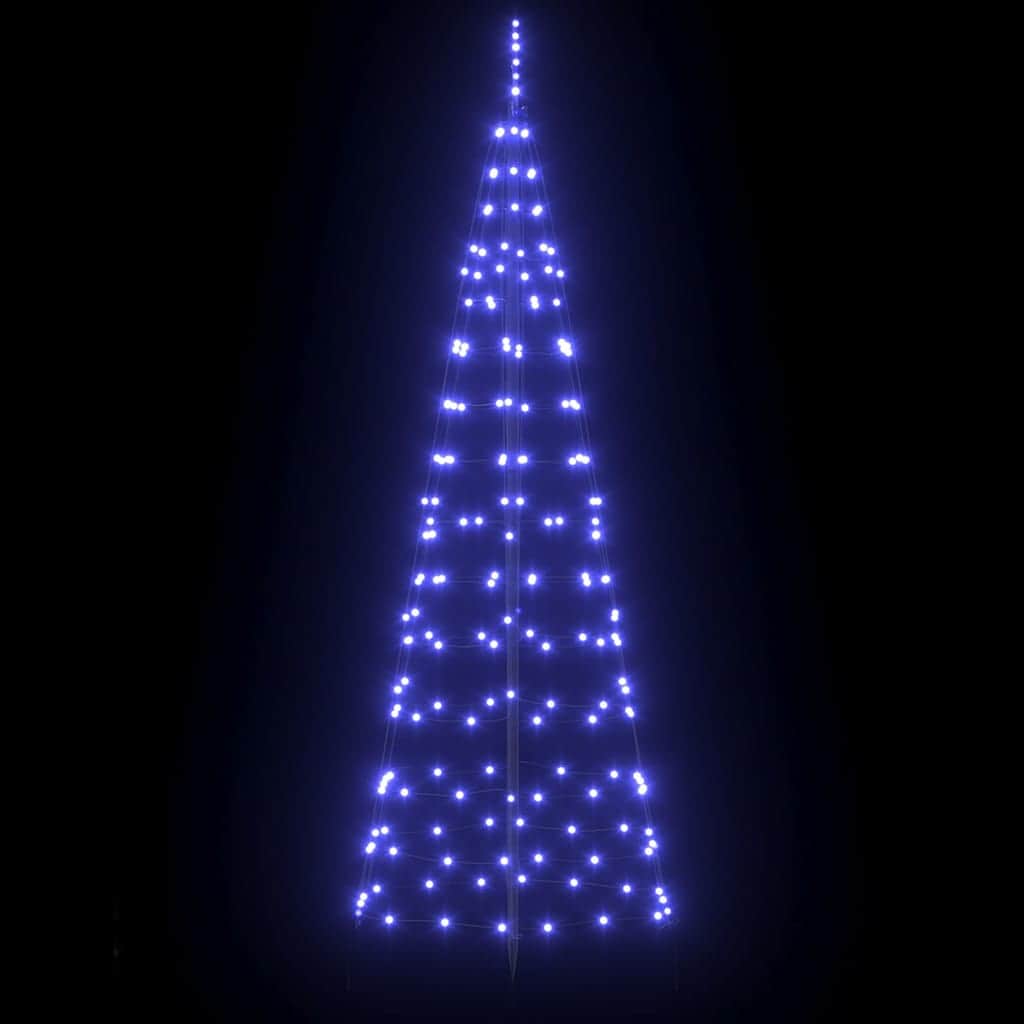 Modern LED Christmas Tree with Ground Spikes Blue 250cm Iron - Premium