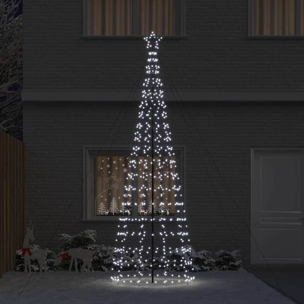Modern LED Christmas Tree with Ground Spikes Cool White 400cm Iron