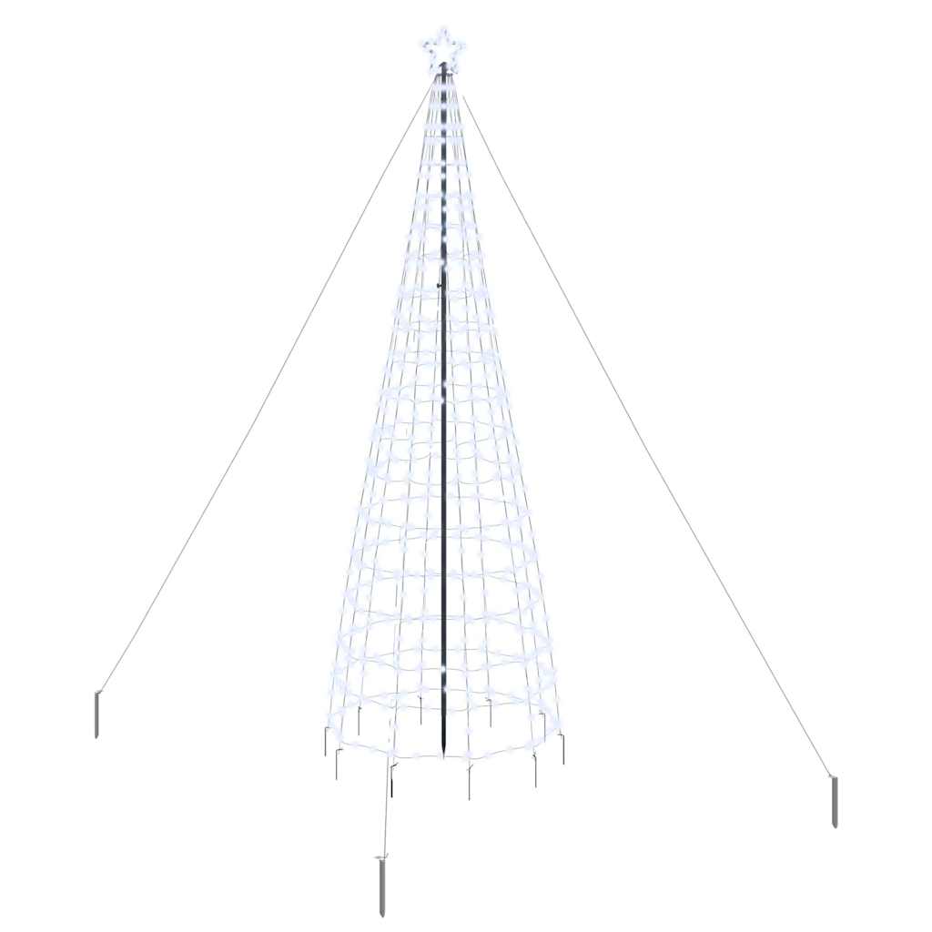 Modern LED Christmas Tree with Ground Spikes Cool White 400cm Iron