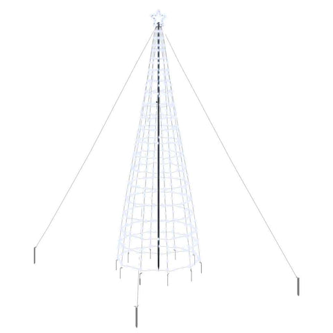 Modern LED Christmas Tree with Ground Spikes Cool White 400cm Iron