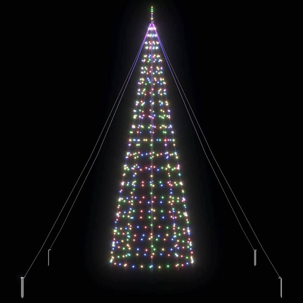 Modern LED Christmas Tree with Ground Spikes Multicolour 400cm Iron