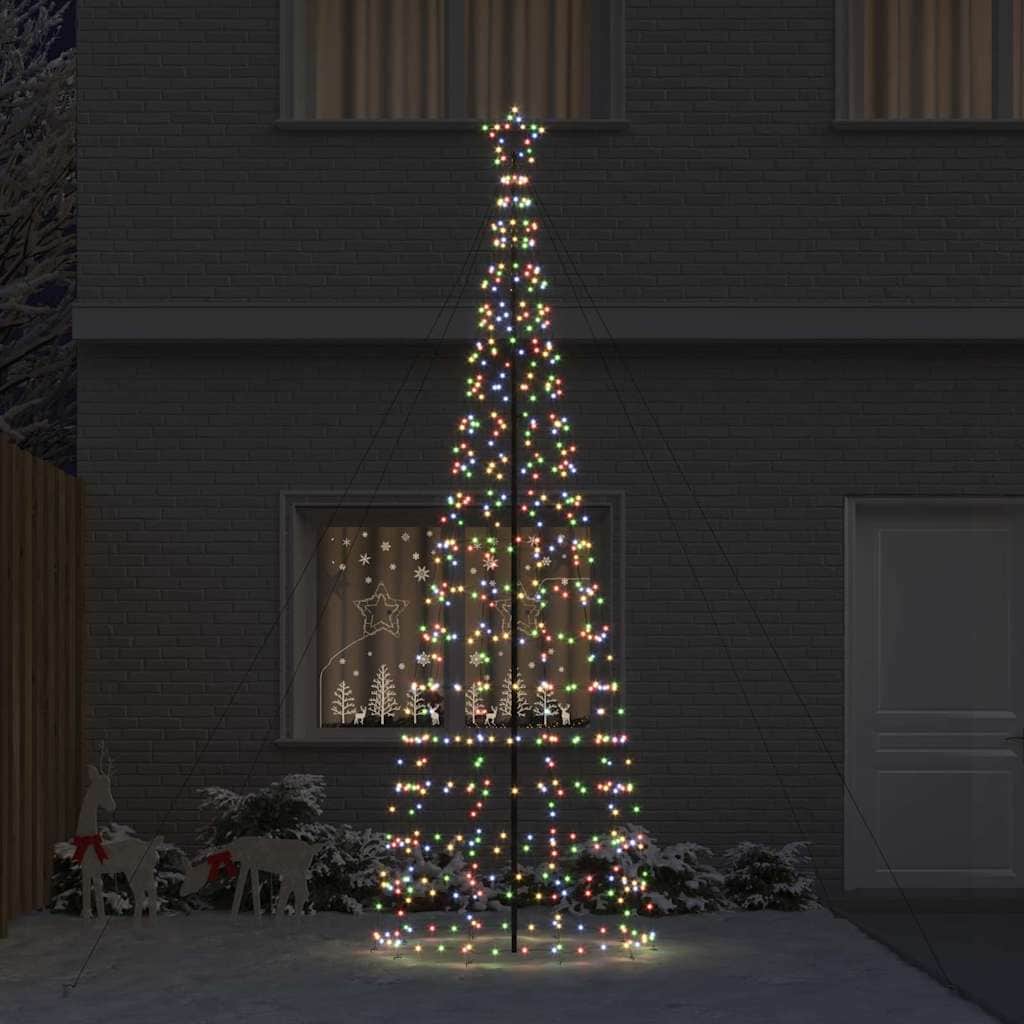 Modern LED Christmas Tree with Ground Spikes Multicolour 400cm Iron