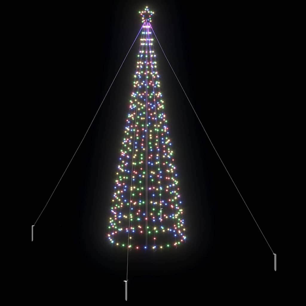 Modern LED Christmas Tree with Ground Spikes Multicolour 400cm Iron