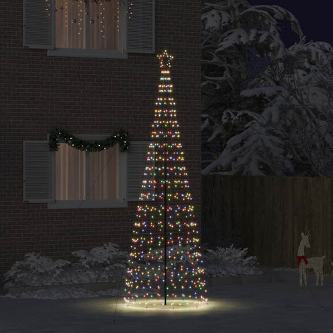 Modern LED Christmas Tree with Ground Spikes Multicolour 400cm Iron