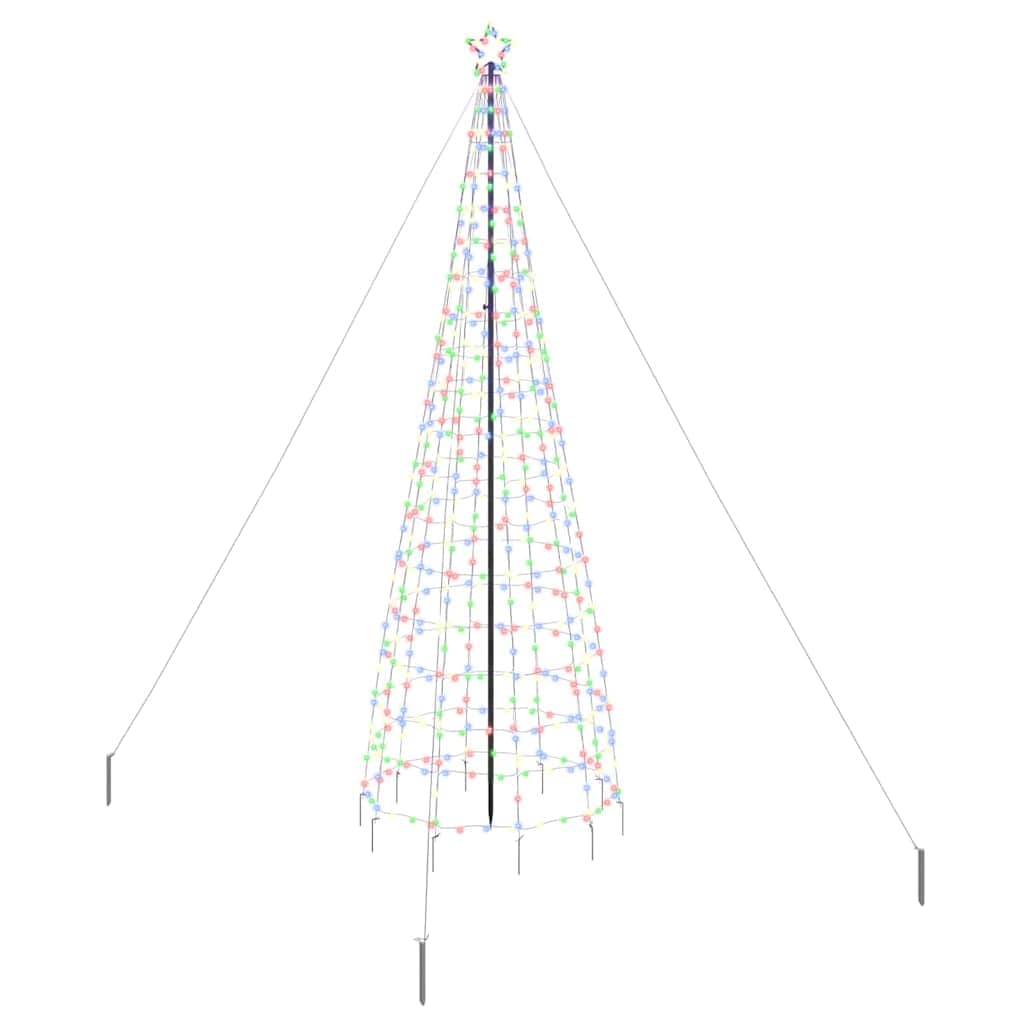 Modern LED Christmas Tree with Ground Spikes Multicolour 400cm Iron