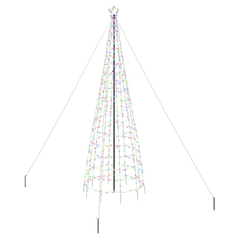Modern LED Christmas Tree with Ground Spikes Multicolour 400cm Iron