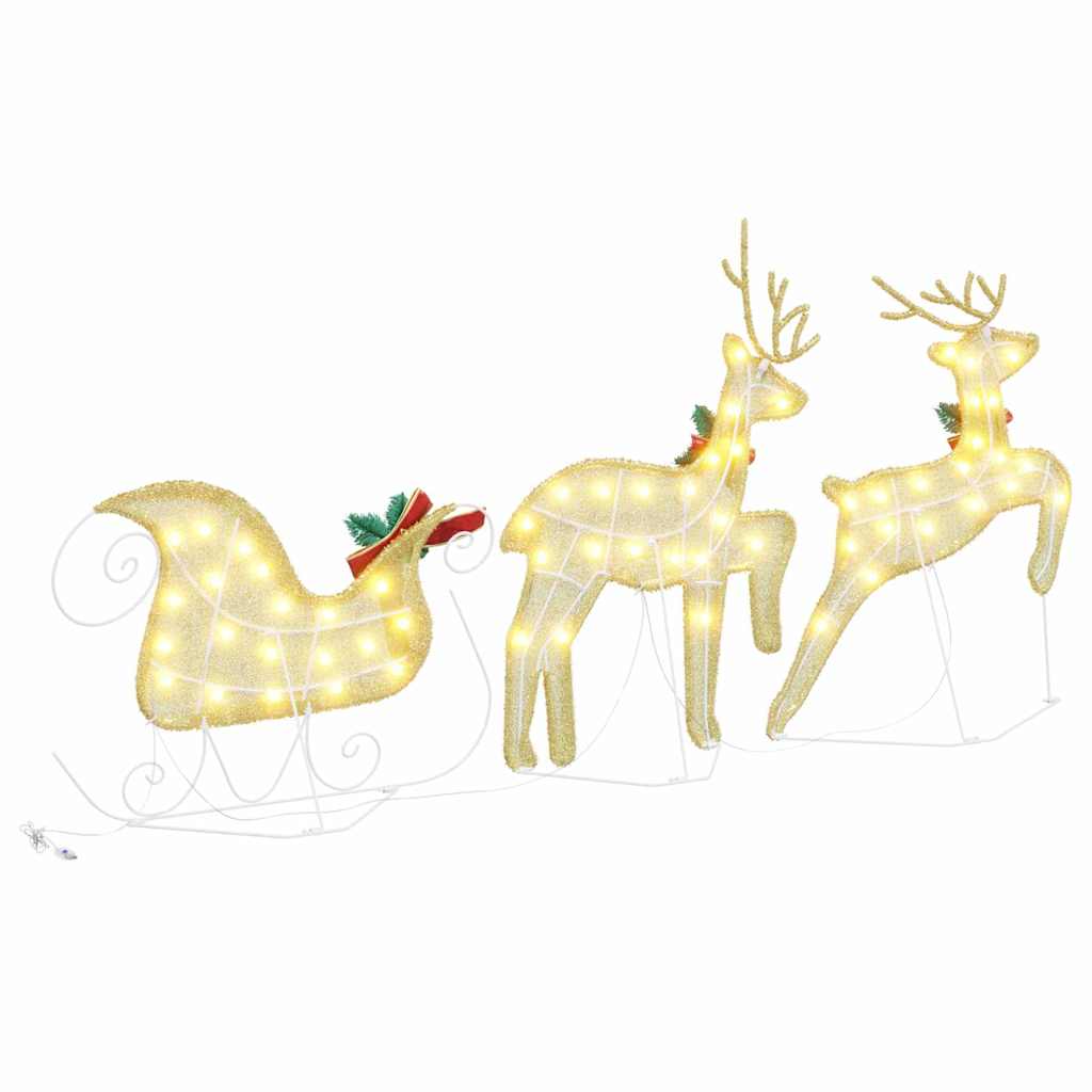 Fabric finish - Modern LED Reindeers 3 pcs Warm White Fabric - High Quality Build