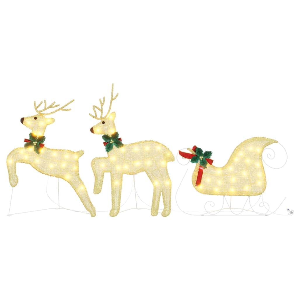 Modern LED Reindeers 3 pcs Warm White Fabric - High Quality Build, Fabric finish