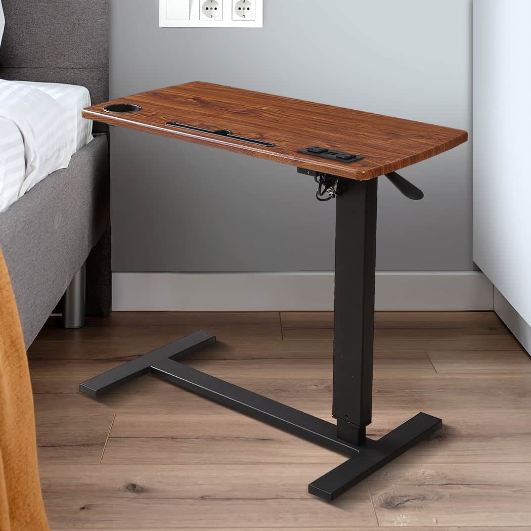 Modern Mobile Standing Desk Foldable Brown Fold  Durable Frame