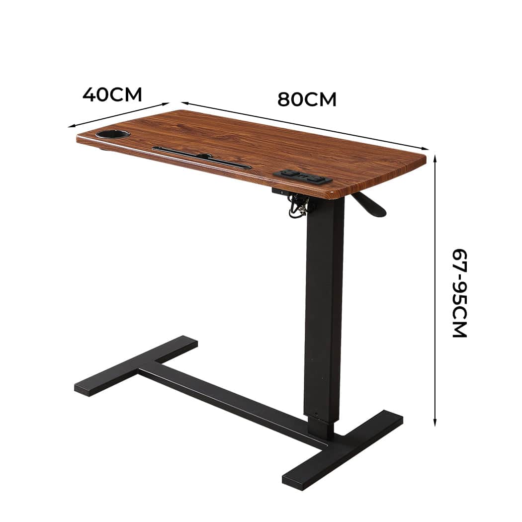 Modern Mobile Standing Desk Foldable Brown Fold  Durable Frame
