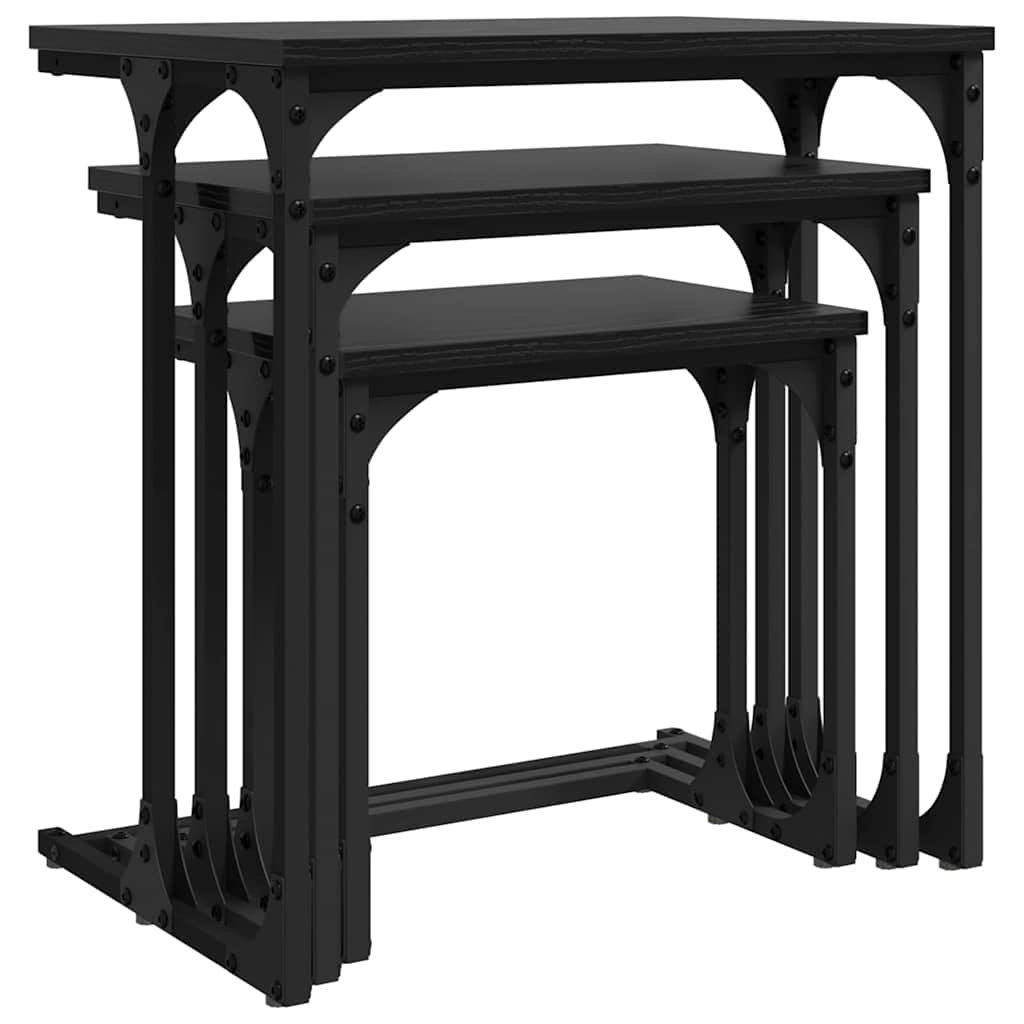 Modern Nesting Coffee Table 3 pcs Black oak 50- Sleek Modern Look
