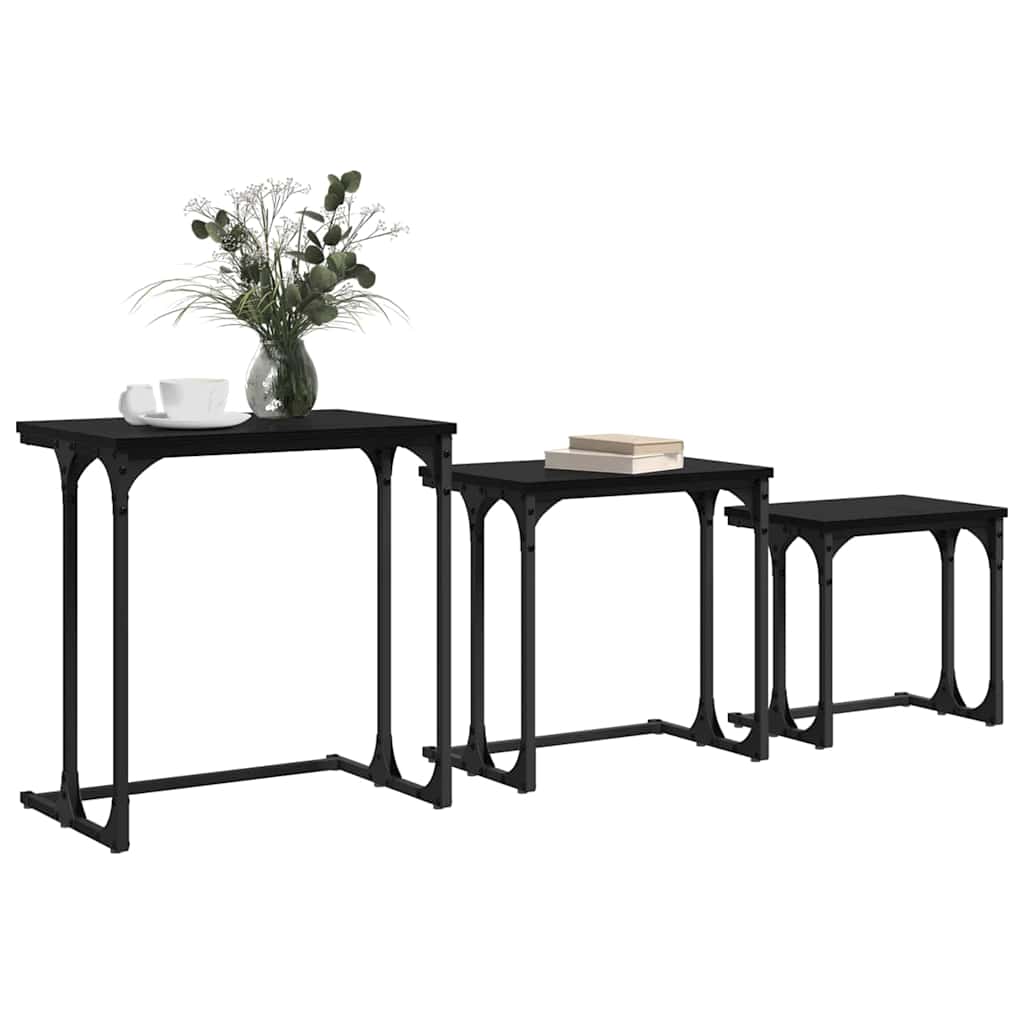 Modern Nesting Coffee Table 3 pcs Black oak 50- Sleek Modern Look