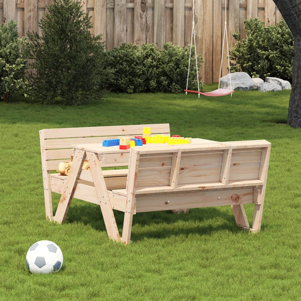 Modern Picnic Table for Kids 88x122x58 Lounge Area Urban Style