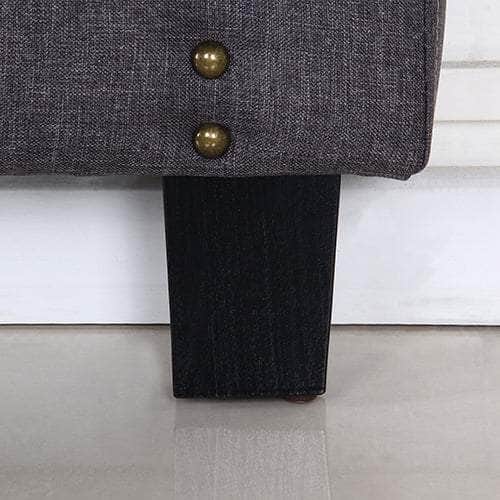 Modern Queen Size Bed Head - Charcoal Curved Linen Upholstery