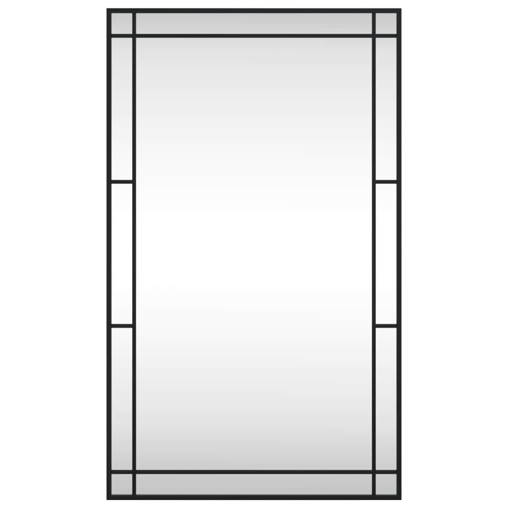 Modern Reflections: Black Iron Rectangle Wall Mirror