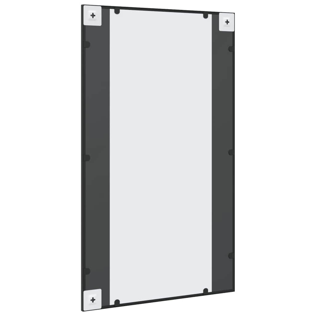 Modern Reflections: Black Iron Rectangle Wall Mirror