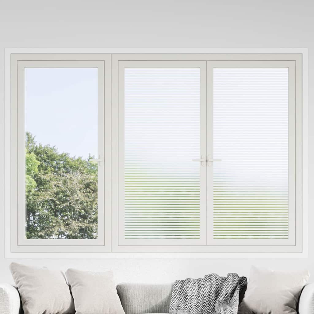 Modern Self-adhesive Window Film Frosted stripes PVC - Premium Comfort