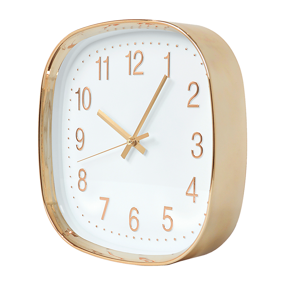 Modern Silent Wall Clock - Non-Ticking Quartz Battery Operated Gold