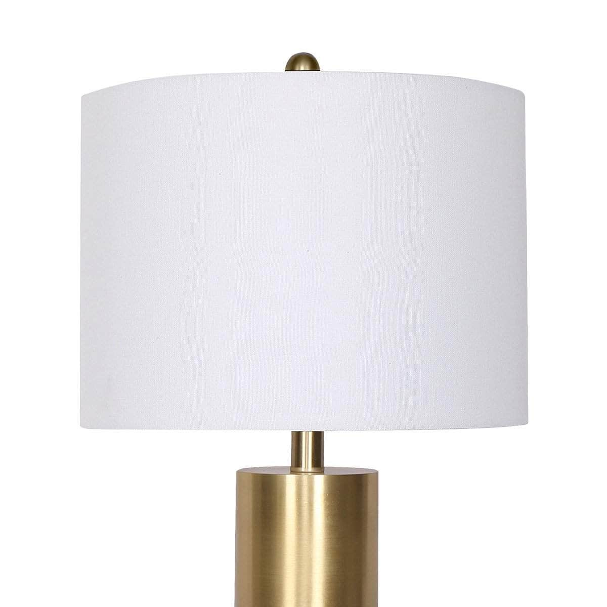 Modern Simplicity: White Metal and Marble Table Lamp
