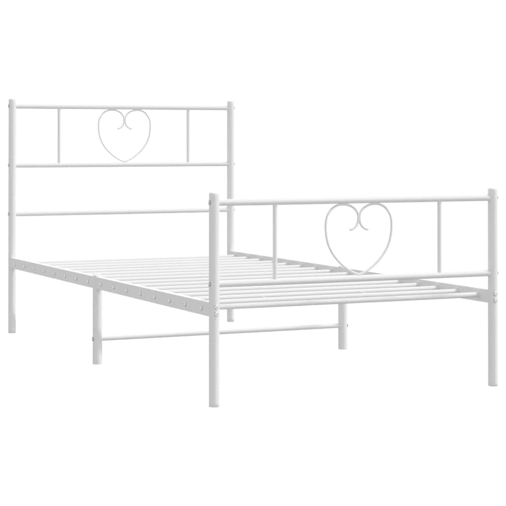 Modern Slumber: Black Metal Bed Frame with Headboard and Footboard