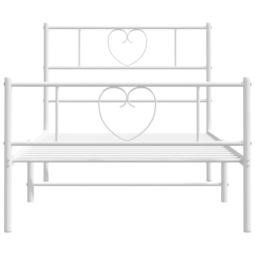 Modern Slumber: Black Metal Bed Frame with Headboard and Footboard