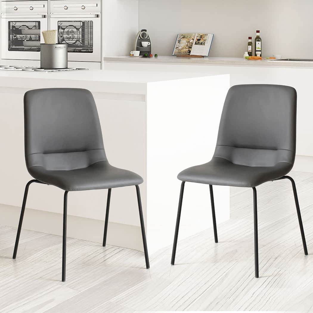 Modern Stackable Dining Chairs Kitchen Grey Set of 8  High Back
