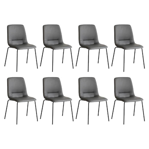 Modern Stackable Dining Chairs Kitchen Grey Set of 8  High Back