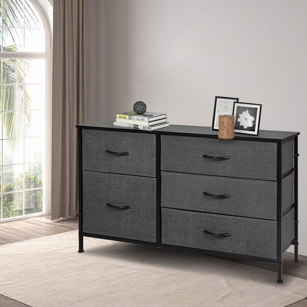 Modern Storage Cabinet Tower Chest Dark Grey  Premium Quality Build