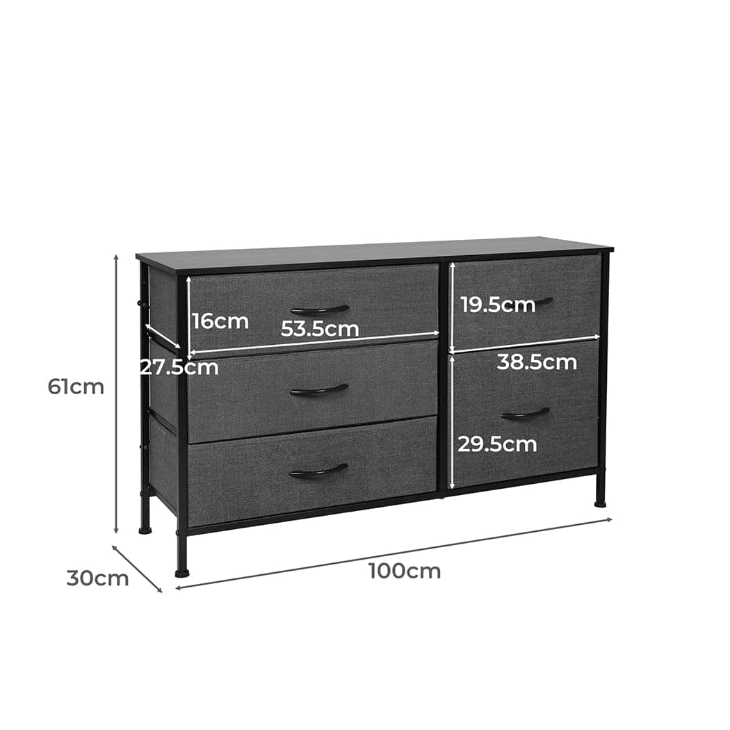Modern Storage Cabinet Tower Chest Dark Grey  Premium Quality Build