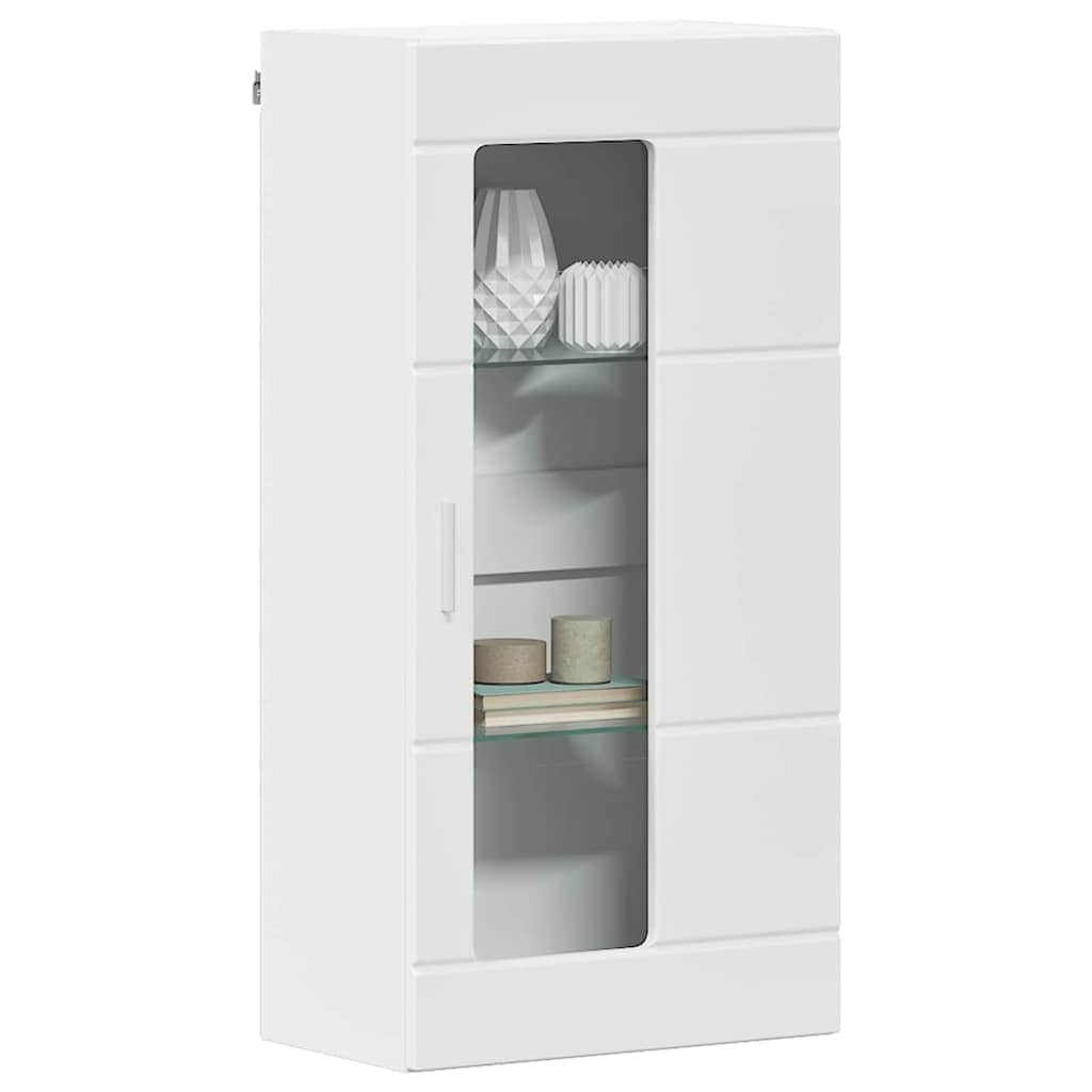 Modern Wall-mounted Cabinet White Engineered wood - Sleek Modern