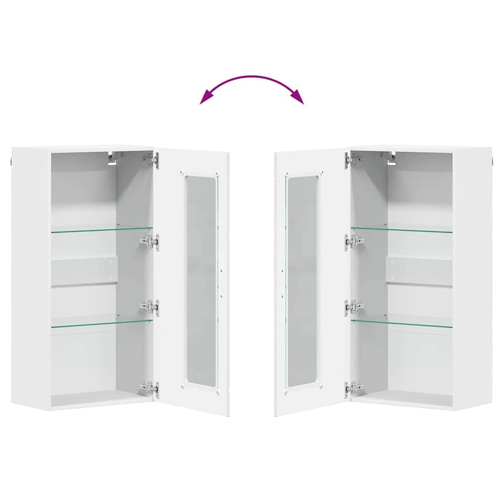 Modern Wall-mounted Cabinet White Engineered wood - Sleek Modern