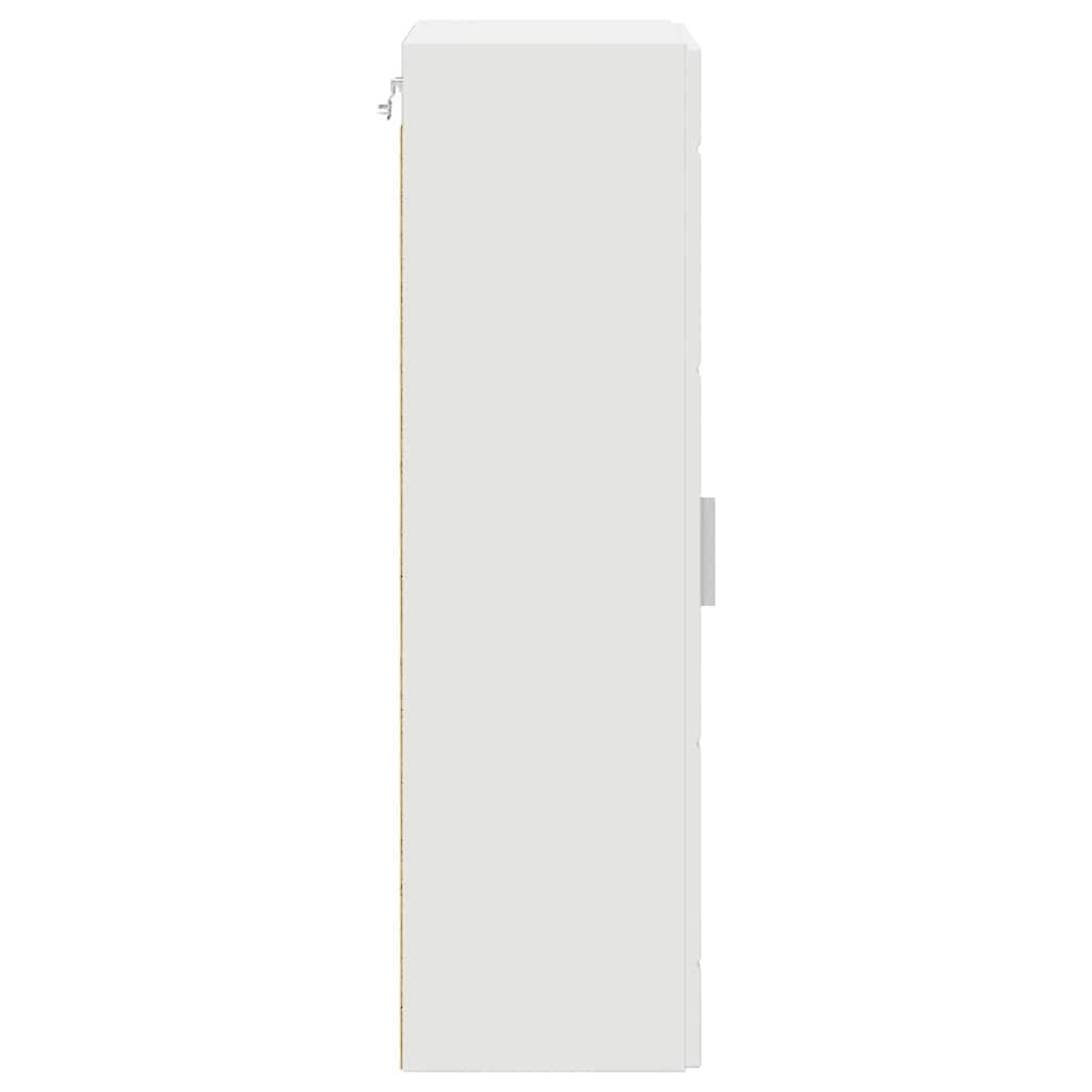 Modern Wall-mounted Cabinet White Engineered wood - Sleek Modern