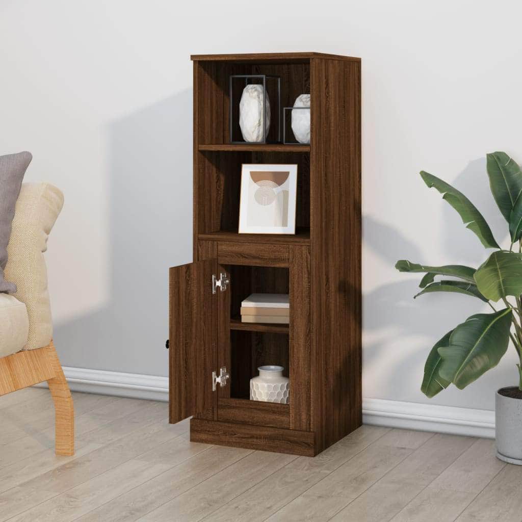 Modern White Highboard in Engineered Wood