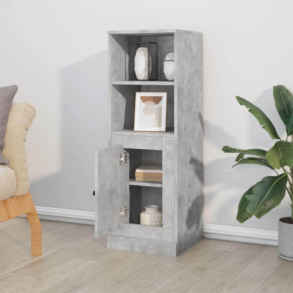 Modern White Highboard in Engineered Wood