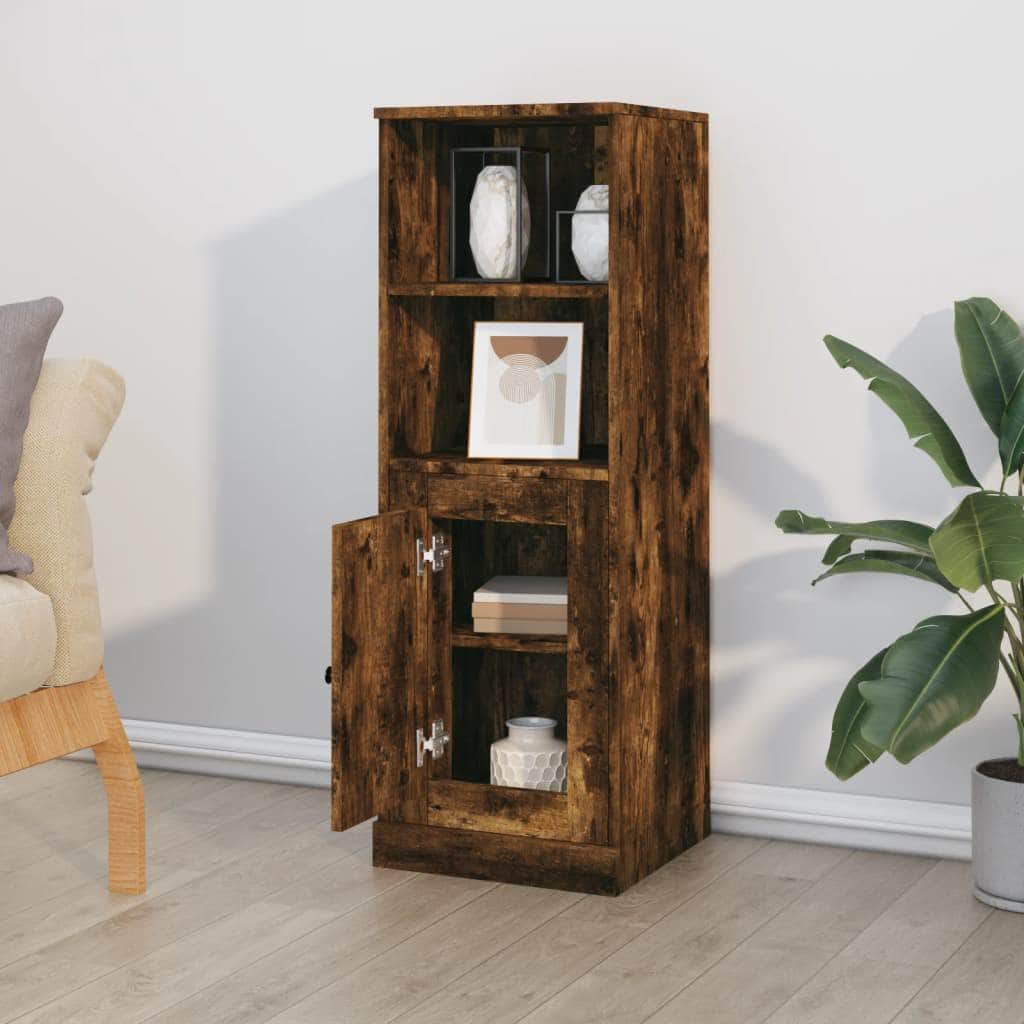 Modern White Highboard in Engineered Wood
