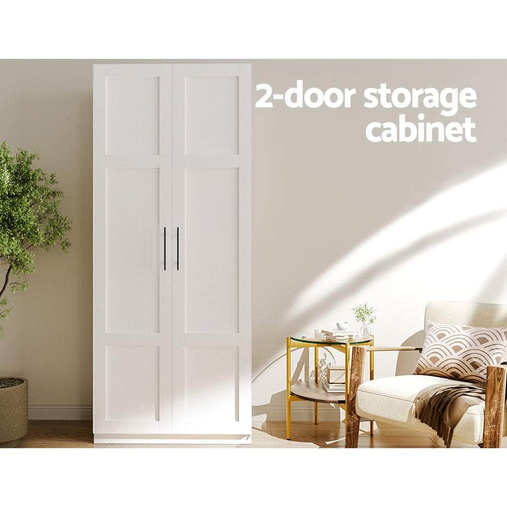 Modern White Sideboard Cabinet with 2 Doors | Clothes Wardrobe