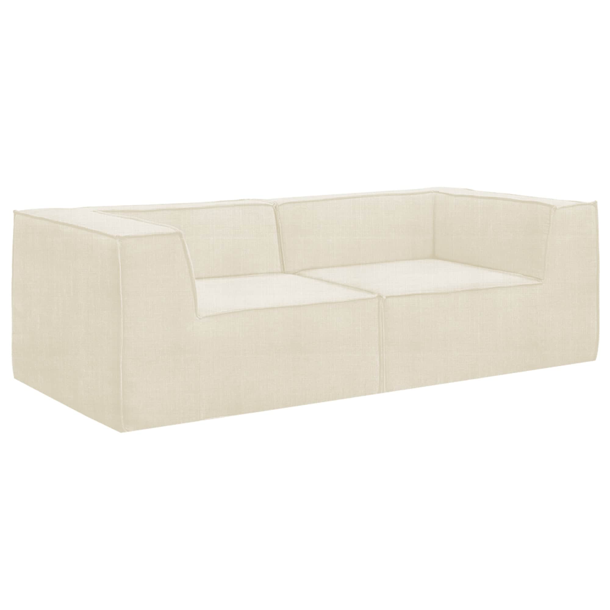 Modular 3-Seater Sofa Novi Cream with Ottoman Non-Slip Lounge Couch