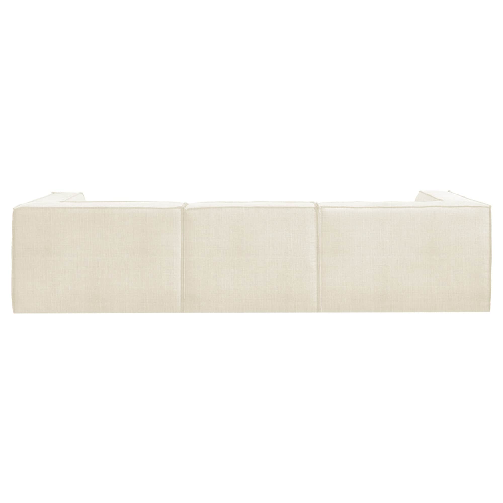 Modular 3-Seater Sofa Novi Cream with Ottoman Non-Slip Lounge Couch