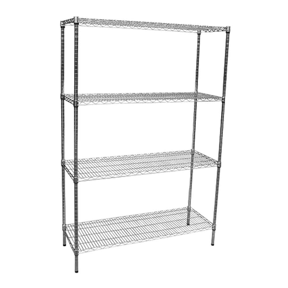 Modular Chrome Wire Storage Shelf 1200 x 450 x 1800 Steel Shelving