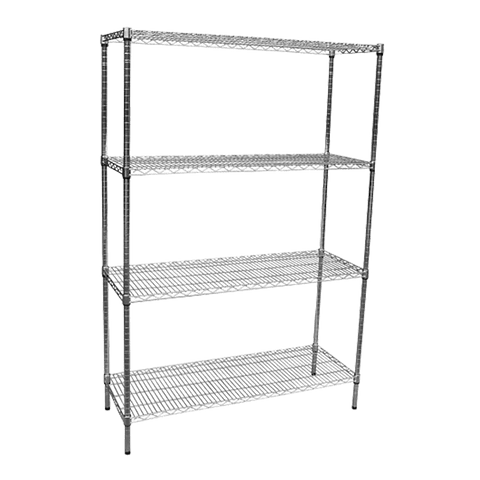 Modular Chrome Wire Storage Shelf 1200 x 450 x 1800 Steel Shelving