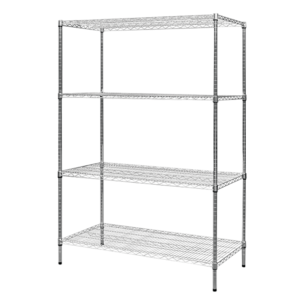 Modular Chrome Wire Storage Shelf 1200 x 600 x 1800 Steel Shelving