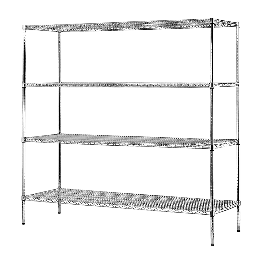 Modular Chrome Wire Storage Shelf 1500 x 350 x 1800 Steel Shelving