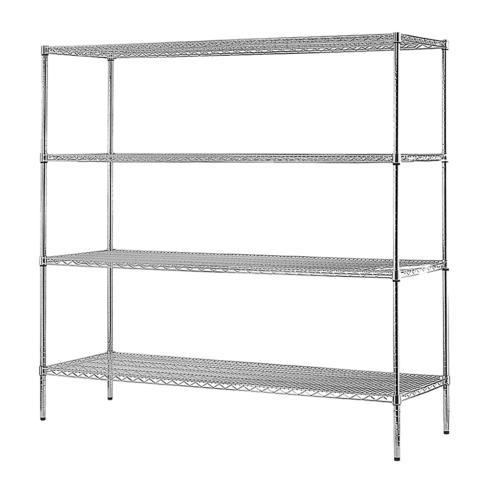 Modular Chrome Wire Storage Shelf 1500 x 450 x 1800 Steel Shelving