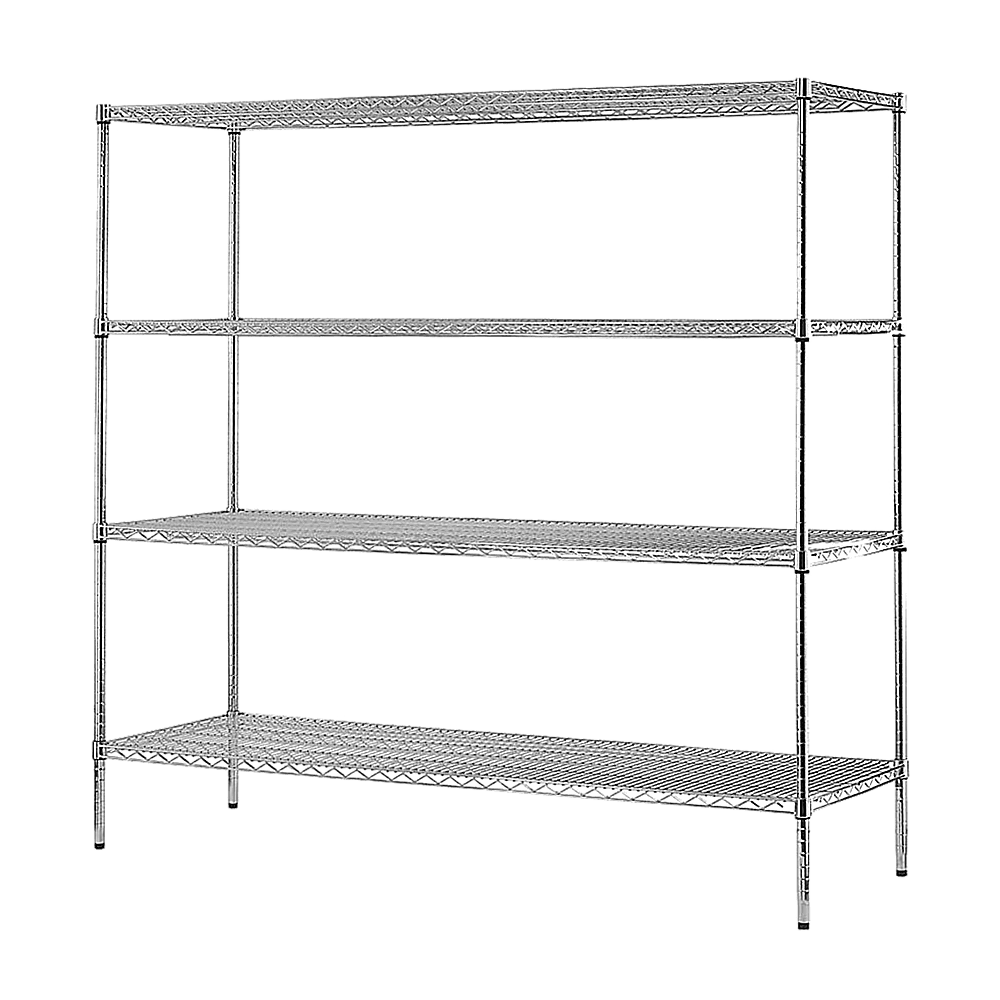 Modular Chrome Wire Storage Shelf 1500 x 600 x 1800 Steel Shelving