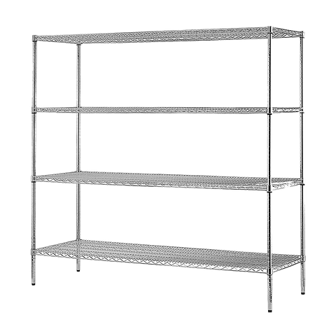 Modular Chrome Wire Storage Shelf 1500 x 600 x 1800 Steel Shelving