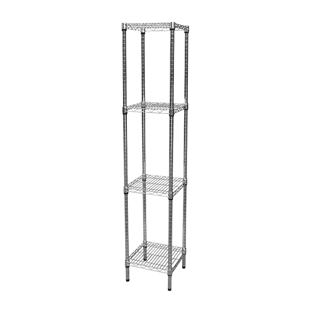 Modular Chrome Wire Storage Shelf 350 x 350 x 1800 Steel Shelving