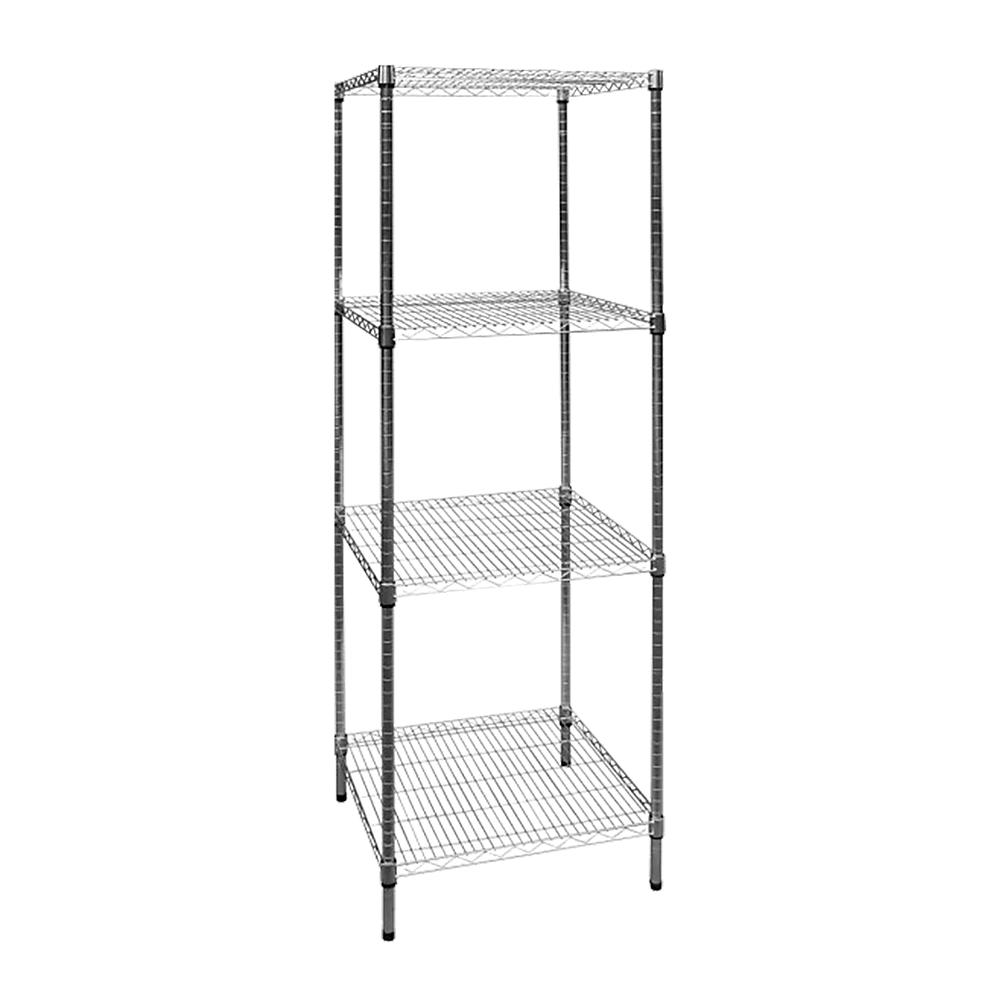 Modular Chrome Wire Storage Shelf 600 x 600 x 1800 Steel Shelving
